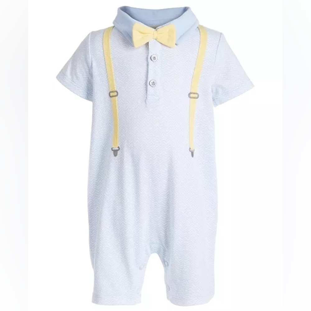 First Impressions | Baby Boys Suspenders Sunsuit